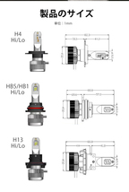 LEDヘッドライト H13Hi/Lo 車検対応 Hi/Lo 左右合計20000LM バルブ LEDヘッドライト 12V 6500K 2本セット 爆光 LEDキット_画像8