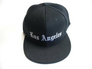 Los Angeles 刺しゅうロゴキャップ（黒）ローライダー・チカーノ・ギャングスタ・ロス大好き・送料全国一律￥３００