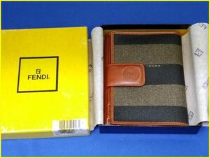 【未使用/売切り】 FENDI/フェンディ ペカン柄 Wホック二つ折り財布 ブラウン系