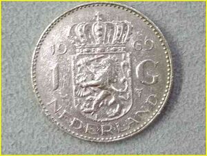 【オランダ 1ギルダー 硬貨/1969年】 1G 旧硬貨/コイン/グルデン/古銭/NEDERLAND