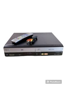 パナソニック/DIGA☆HDD/DVD/VHSレコーダー☆DMR-XW200V ダブルデッキ☆リモコン付 DVD、VHS、録画再生確認済