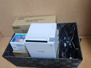 EPSON エプソン レシートプリンター TM-m30 MODEL M335B 新品インク　ロール紙2箱と1ロールセット