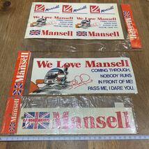 希少　レア　当時物　未使用　訳ありジャンク　F-1 ナイジェル マンセル　NIGEL MANSELL ステッカー　3枚セット _画像1