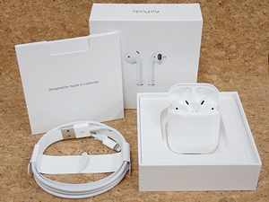 【中古 良品】Apple 純正 AirPods with Charging Case 第2世代 MV7N2J/A 本体 付属完品(NJA1088-3)