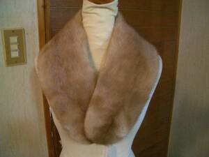  mink MINK* mocha Brown high class both sides clip attaching shawl muffler beautiful goods *NO28