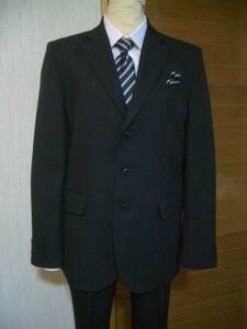 小学校卒業式*男の子*フォーマルスーツ*１６５A*ブラック*ジャケット&パンツ&シャツ&ネクタイ*美品