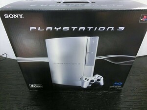 T【E3-52】【100サイズ】PS3 プレイステーション3 40GB 本体セット サテンシルバー/通電可/ジャンク扱い/※傷・汚れ有