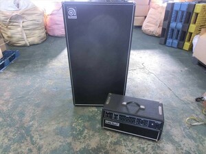 T【G3-62】【西濃】Ampeg アンペグ/SVT-200T ヘッドアンプ＆SVT810E キャビネット/ヘッド通電可/※動作未確認・傷・汚れ有