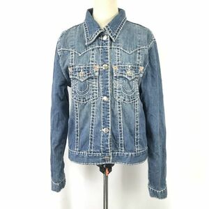 トゥルーレリジョン/true religion★デニムジャケット/ジージャン【レディースM-L程度/blue】Jacket/Jumper◆BH445