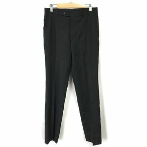 春夏スラックス/タックパンツ【94-78-175 Y6/メンズM-L程度/股下78cm/黒/black】Pants/Trousers◆BH405