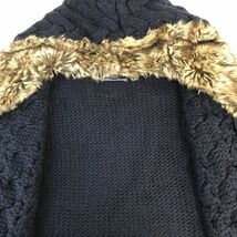 ザラマン/ZARA MAN★ケーブルニットパーカー/ブルゾン【40/メンズL/紺/navy】ファー付フード/Coat/Jacket/Jumper◆pBH471_画像5