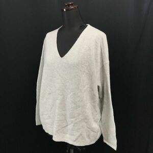 シップス/SHIPS★カシミヤ混ウール/Vネック/長袖セーター【メンズM程度/薄グレー/Light gray】sweater◆BH488