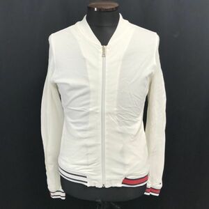 トミーヒルフィガー/TOMMY HILFIGER★ジップアップ/ノーカラージャケット【メンズS/白/white】ジャージ/スウェット/ブルゾン/TOPS◆pBH505