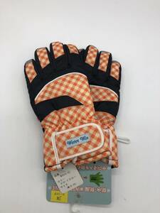 新品未使用　手袋　防寒防水　スノーグローブ　キッズ　18㎝　オレンジ　⑪