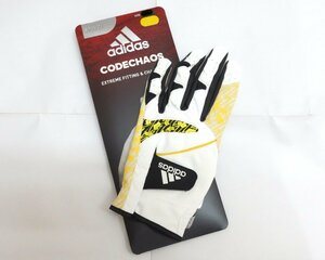  new goods * Adidas *EVL61 code Chaos Golf glove *CODECHAOS*2022*[HR6432] white / beam yellow *25cm*1 sheets *.. packet 