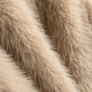 新品暖かいレディースフィック毛皮コートふわふわ可愛いジャケット白Mの画像6