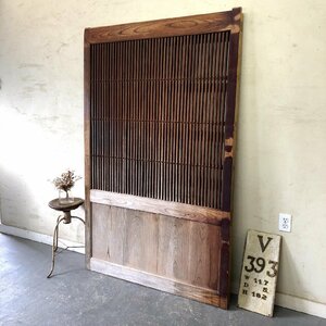 V-393#W117×H182 old zelkova. warehouse door wooden door sliding door keyaki material lino beige .n old warehouse. door thousand classical . old Japanese-style house era fittings store furniture stk