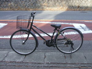 神奈川県発　２６型６段ギア自転車　タイヤ前後７分山　使用確認済　防犯登録可　引取限定　割と綺麗