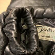 Schott ショット ダウンジャケット レザーダウンジャケット USA製 グース60% グースフェザー40%_画像5