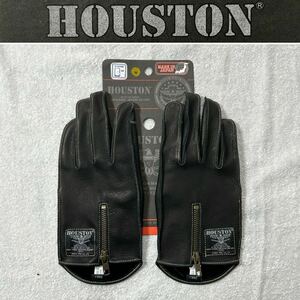 新品 HOUSTON HTVG-002 BLACK Mサイズ ヒューストン 本革 レザーグローブ スマホ対応 日本製 A60108-18