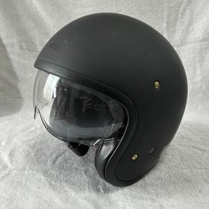 SHOEI Ｊ・Ｏ 57cm Mサイズ ショウエイ ジェイオー ジェットヘルメット マットブラック ビンテージスタイル 19年製 A60122-1