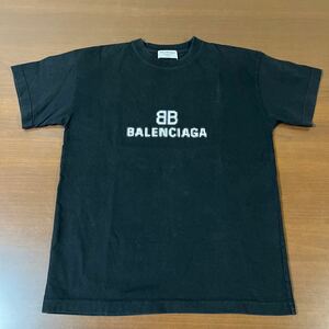 【極美品】BALENCIAGA バレンシアガ BB MODE 立体ロゴ オーバーサイズ Tシャツ size XS ブラック メンズ