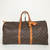 LOUIS VUITTON 【美品】キーポル55 M41424 821 モノグラム ボストンバッグ 旅行鞄 大容量 レザー 革 PVC ルイヴィトン 1円_画像2