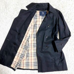 ★美品★ バーバリーロンドン Pコート トレンチコート ノバチェック 黒 40 レディース ジャケット ラグラン袖 BURBERRY LONDON J8