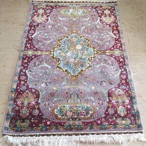 ペルシャ絨毯 タブリーズ シルク＆ウール サナイエ工房 70ラッジの画像1