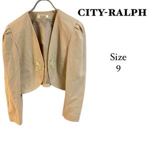 1076 CITY-RALPH 【M】ボレロジャケット　ベージュ色　花柄