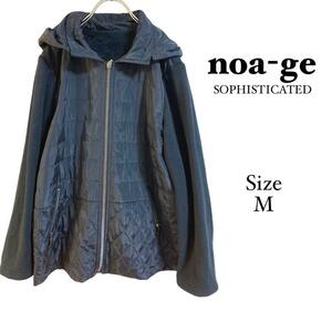 1075 noa-ge【M】フードジャンパー　ブルゾン　黒　ブラック