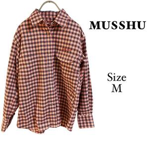 1072 musshu 【M】ムッシュ　レディース　赤色　チェック柄