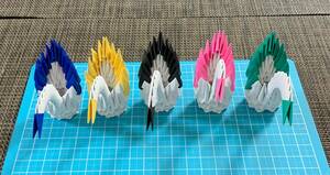 折り紙 鶴の置物 5個セット⑦