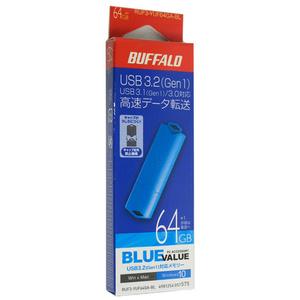 【ゆうパケット対応】BUFFALO バッファロー USB3.0用 USBメモリー RUF3-YUF64GA-BL 64GB ブルー [管理:1000015804]