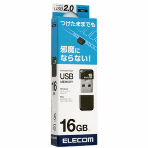 【ゆうパケット対応】ELECOM エレコム 超小型USBメモリ 16GB MF-SU2B16GBK ブラック [管理:1000022483]の画像1