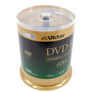 Victor製 ビデオ用 DVD-R VHR12J100SJ5 4.7GB 16倍速 100枚組 [管理:1000025278]