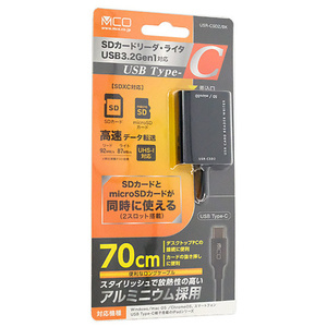 MCO ミヨシ Type-C USR-CSD2 カードリーダー ライター SD MicroSD UHS-1 USB3.2Gen1対応 放熱性高いアルミニウム採用 card reader writer