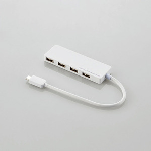 ELECOM エレコム製 USB Type-C接続4ポートUSB2.0ハブ U2HC-A429BWH ホワイト [管理:1000026340]