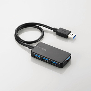 ELECOM エレコム製 4ポートUSB3.0ハブ U3H-A411BBK ブラック [管理:1000026397]