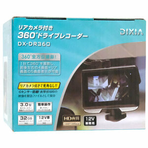 TOHO リアカメラ付き 360度 ディスプレイ搭載ドライブレコーダー DIXIA DX-DR360 [管理:1100037573]