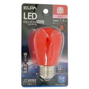 ELPA LED電球 エルパボールmini LDS1R-G-G904 赤色 [管理:1100050819]