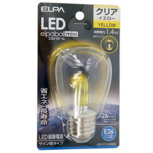 ELPA LED電球 エルパボールmini LDS1CY-G-G909 黄色 [管理:1100050818]