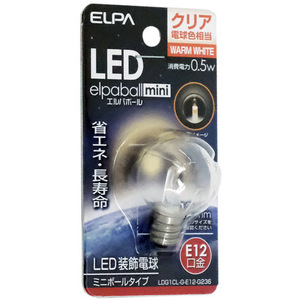 ELPA LED電球 エルパボールmini LDG1CL-G-E12-G236 クリア電球色 [管理:1100050684]