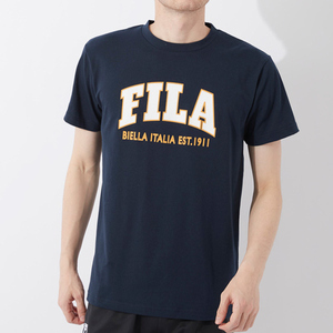 【ゆうパケット対応】FILA フィラ 半袖Tシャツ Mサイズ ネイビー 412-349 [管理:1400000496]