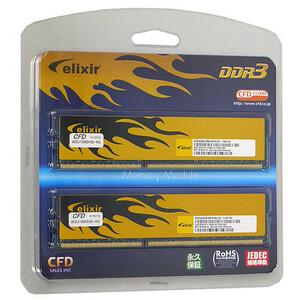 【中古】【ゆうパケット対応】CFD ELIXIR W3U1600HQ-4G DDR3 PC3-12800 4GBx2枚組 元箱あり [管理:3160463]