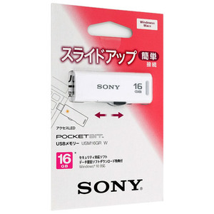 【ゆうパケット対応】SONY USBメモリ ポケットビット 16GB USM16GR W [管理:2041965]