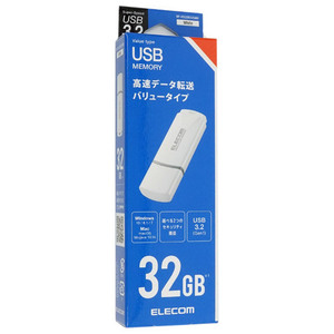 【ゆうパケット対応】ELECOM エレコム キャップ式USB3.2 Gen1メモリ MF-HTU3B032GWH 32GB ホワイト [管理:1000022210]