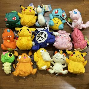 ポケモン タフタぬいぐるみ1998 ピカチュウ ニャース フシギダネ ヒトカゲ ゼニガメ ミュウ ミニリュウ ピッピ プライズ まとめ売り