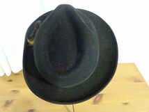 ∃ 三都帽子 ∃ メンズ・紳士　中折れハット　黒色帽子　スタイルハット サイズ５７cm〜５９cm　キャップ　帽子_画像5