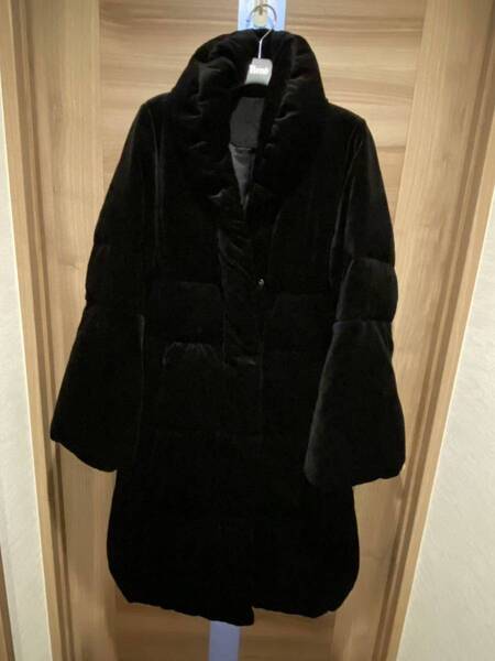TO BE CHIC ダウンコート40 ベロア ブラック 黒 ダウン